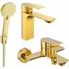 Vaňová a sprchová batéria, nástenná, s jednou pákou Mexen Alexa, zlatá