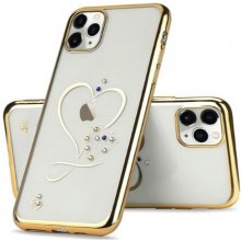 Púzdro Diamond heart Apple iPhone 13 Pro, zlaté