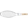 STREND PRO Grill Opekač na ryby BBQ 36B, 310x130/580 mm, Cr + drevo