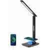 Immax LED KINGFISHER 08965L 8,5W/400lm 2700-5500K čierna, USB, QI, BK