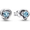 PANDORA náušnice Eternity kruh modrej farby 292334C09