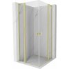 Mexen Mist L Duo sprchový kút s otváracími dverami 90 x 90 cm, transparentný, zlatý brúsený - 8A4L-090-090-55-00