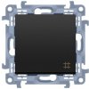 Vypínač č.7 KONTAKT SIMON 10 SS podsvietený piktogram čierny CW7L.01/49