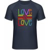 Mymate Predĺžené Tričko MY111 - Dúhový dizajn - Love is Love - Navy / Heather Navy - L - Pánske