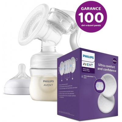 Philips AVENT Odsávačka mat. mlieka manuálna + Vložky do podprsenky jednorazové 100 ks VP-F173683
