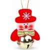 Ozdoba na vianočný strom - Snehuliak so zvončekom - 11 x 10 cm