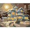 Diamondi Diamantové maľovanie - ZASNEŽENÝ MODRÝ DOM (D. RUSTY RUST) Rámovanie: vypnuté plátno na rám, Rozmer: 40x50 cm