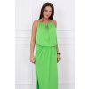 Dlhé šaty s rozparkom MI8893 zelené