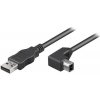 PremiumCord Kabel USB 2.0/ A-B se zahnutým USB-B konektorem 90°/ 2m/ černý ku2ab2-90