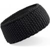 Beechfield Háčkovaná čelenka Waffle - Čierna