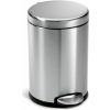 Pedálový odpadkový kôš Simplehuman - 4,5 l, guľatý, matná oceľ, FPP