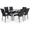 Noela Záhradný jedálenský set Klaudia čierny + 6x ratanová stolička Paris KD