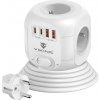Sieťový adaptér Viking AC CUBE PD30/ Output: 4xAC, 2xUSB-A, 2xUSB-C/ výkon až 3500W/ ON/ OFF tlačidlo VACCUBEPD30