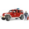 Bruder Červený požární JEEP WRANGLER s figurkou a příslušenstvím