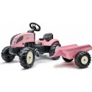 Falk šliapací traktor 1058AB Pink Country Star s prívesom ružový