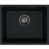 Sink Quality Crypton 55, kuchynský granitový drez 460x375x205 mm + čierny sifón, čierna škvrnitá, SKQ-CRY.B.1KBO.55.XB