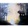 Diamondi Diamantové maľovanie - MEDVEĎ PRI RIKE V LESE A ZÁPAD SLNKA (D. RUSTY RUST) Rámovanie: bez rámu a bez vypnutia plátna, Rozmer: 40x50 cm