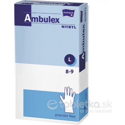 Ambulex rukavice NITRYLOVÉ veľ. L, modré, nesterilné, nepúdrované, 1x100 ks