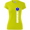 Nápis Záchranár + hviezda - Dámske Fantasy športové (dresovina) - S ( Neonová žltá )