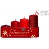 BARTEK sviečky advent postupné, 280g, výška 55/70/85/100mm, červený mix (4ks)