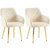 Sada 2 jedálenských stoličiek Monett velvet G, krémová