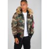 ALPHA INDUSTRIES Bunda MA-1 Hooded CW - woodland camo (198118/408)