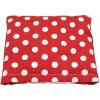 Vankúšik s čerešňovými kôstkami, červená - biela bodka veľká, 25 x 23 cm
