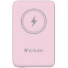 VERBATIM Powerbanka Charge 'n' Go, Magnetická, 10000 mAh, USB-C, Růžová