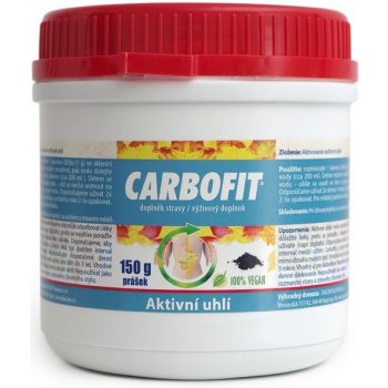 Dacom Pharma Carbofit prášok aktívne rastlinné uhlie 150 g