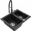 MEXEN/S MEXEN/S - Carlos granitový drez 1.5 vrátane batérie Aster, čierna/strieborná metalík 6518-73-73450-07