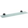 Sapho X-ROUND BLACK sklenená polička 600mm, čierna mat XR609B