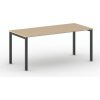 Rokovací kancelársky stôl PRIMO SQUARE, 180x80 cm, čierna podnož, buk