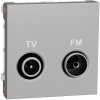 Unica - Zásuvka TV/R priebežná 1,5 dB, 2M, Aluminium