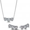 PANDORA set náhrdelník a náušnice Trojité srdiečko 394412C01+294411C01