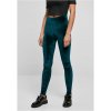 Women's teal velvet leggings with a high waist modrá 4XL Urban Classics 4065812008602
