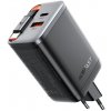 Acefast - Wall Charger (A111) - with Retractable Cable, Fast Charging, GaN, 2x Type-C, USB, 67W, 3A, 65cm - Black
