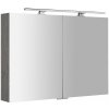 Sapho - MIRRÓ galérka s LED osvetlením, 100x70x16cm, dub strieborný