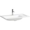 LAUFEN Meda asymetrické umývadlo do nábytku s odkladacou plochou vpravo, s otvorom, bez prepadu, 775 x 445 mm, matná biela, H8141177571111