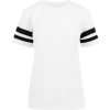 Build Your Brand Dámske športové sieťované tričko s pásikavými rukávmi - Biela / čierna | L