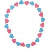 Dětský náhrdelník s růžovými modrými srdíčky