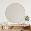 Nástenné zrkadlo zlaté Ø 60 cm okrúhle-ForU-348182