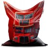 Sablio Sedací vak Červený patrový autobus Vlajka - 200x140 cm