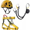 Singing Rock Packet Ferrata žlutý ferratový set - tlumič pádu, sedací úvazek, přilba - L (55-61 cm)