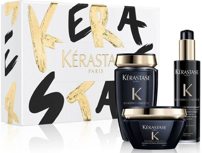 Kérastase Chronologiste Christmas Set šampon 250 ml + maska na vlasy 200 ml + termo mléko 150 ml darčeková sada