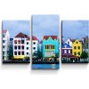 Sablio Obraz - 3-dílný Domčeky pri mori - 75x50 cm