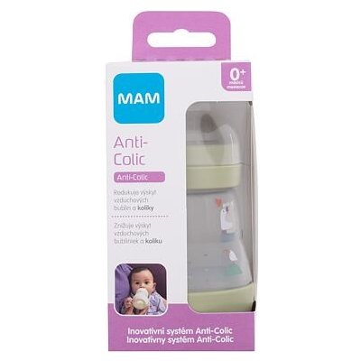 MAM Easy Start Anti-Colic 0m+ Green kojenecká láhev pro novorozence na mateřské mléko a umělou výživu 160 ml