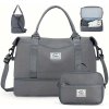 Cestovná taška – príručná batožina s kozmetickou taškou, sivá (Praktické riešenie na cestovanie, šport aj každodenné použitie)