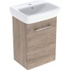 Geberit Selnova Square - Skrinka s umývadlom, 45x65x32 cm, 1 dvierka, L/P, orech hickory 502.748.00.1
