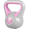 Gorilla Sports Kettlebell činka, vinylová, ružová, 2 kg