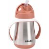 Beaba Hrnček termoizolačný so slamkou nerez 250ml Terracotta